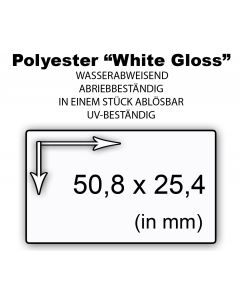 Etikett 2" x 1" Polyester 