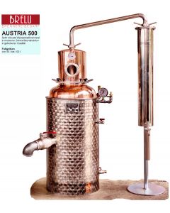 Brennkessel Brelu 500    80 Liter komplett mit Helm und Kühler